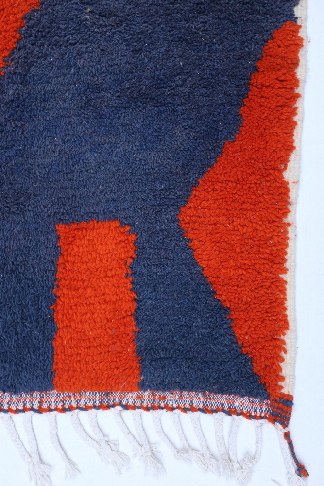 Blue & Orange Abstract Azilal Rug 260 x 171 cm