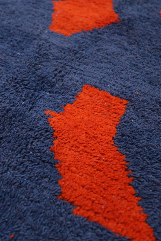 Blue & Orange Abstract Azilal Rug 260 x 171 cm