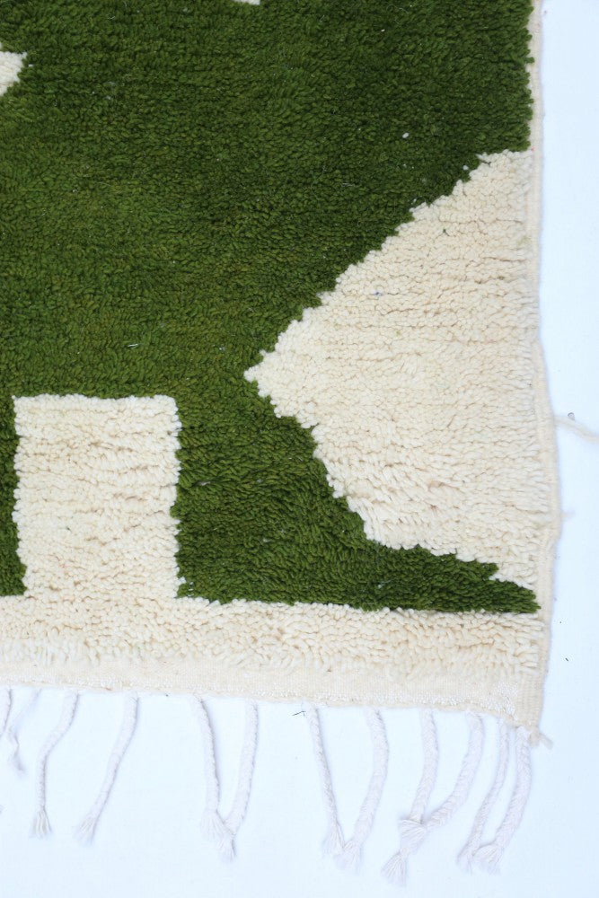 Abstract Green Azilal Wool Rug 247 x 188cm