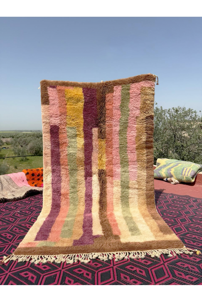 Pastel Rainbow Azilal Berber Rug 255 x 150cm