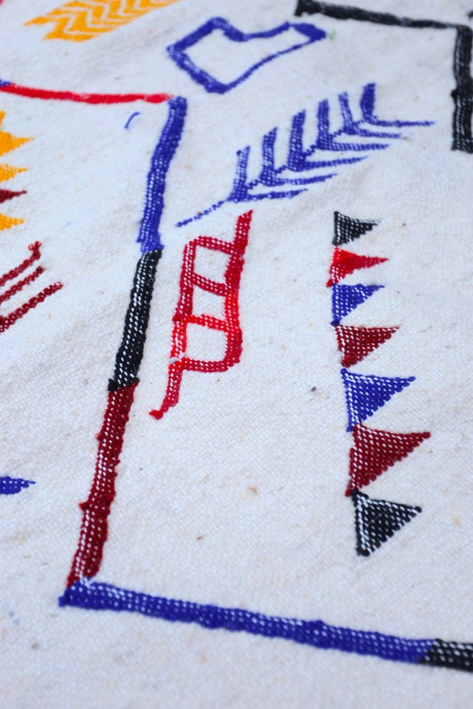 Electric Zig-Zag & Tribal Pixel Wool Kilim 246 X 158cm