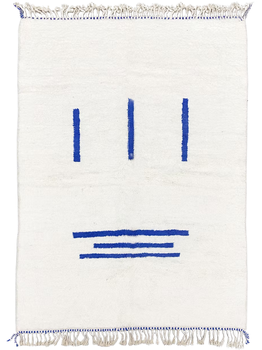 The Minimalist Cipher Beni Ourain Abstract Rug– Custom Made Beni Ourain Wool Rug