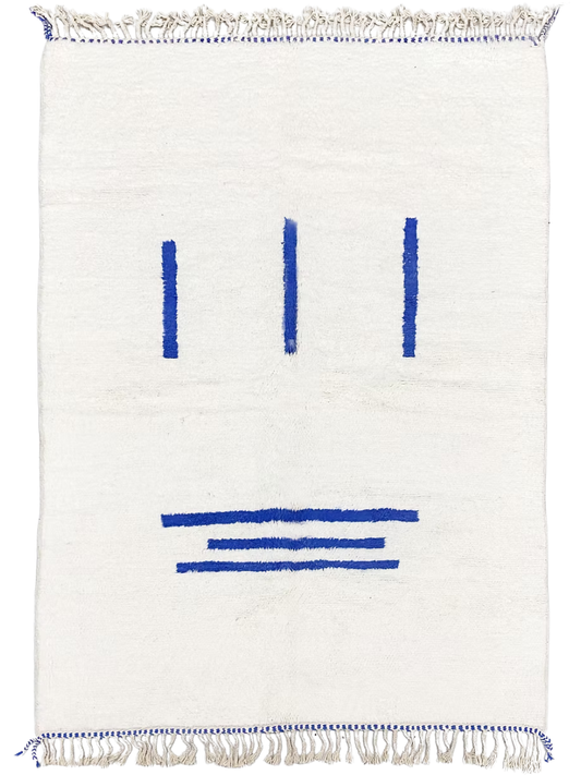 The Minimalist Cipher Beni Ourain Abstract Rug– Custom Made Beni Ourain Wool Rug