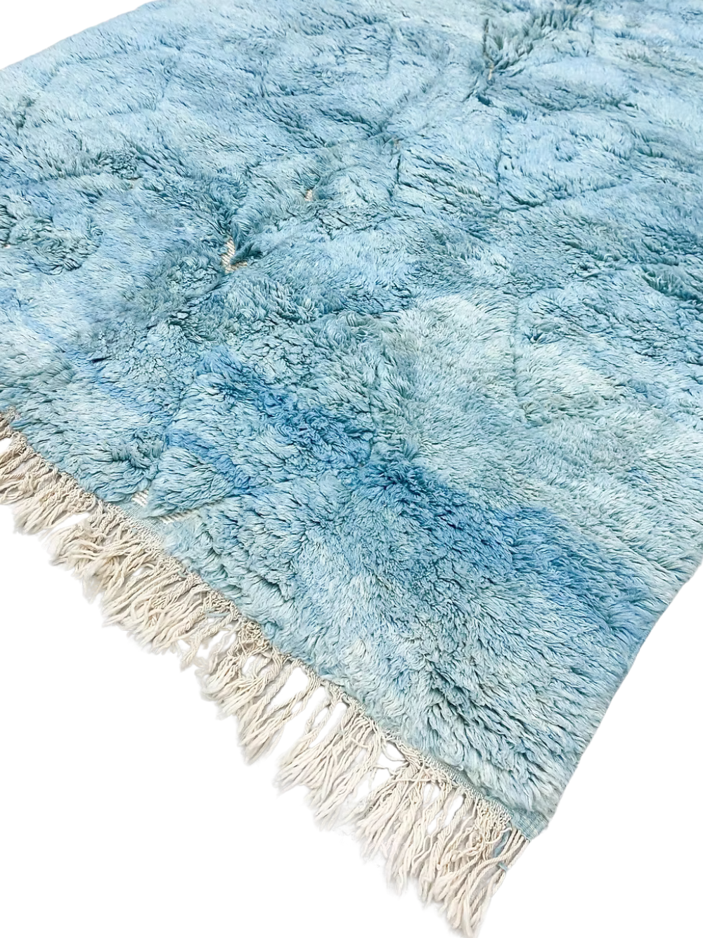 Dreamy Blue Beni Ourain  Moroccan Wool Rug 304x212cm