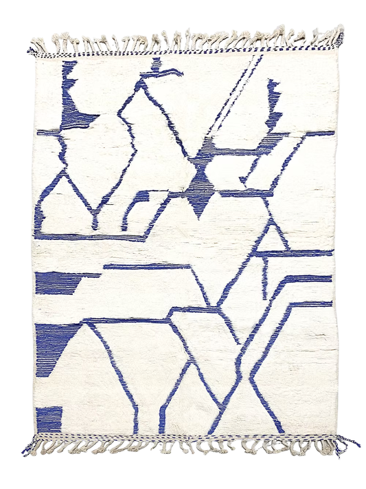 Beni Ouarain Blue Line Rug 308cm x 194cm