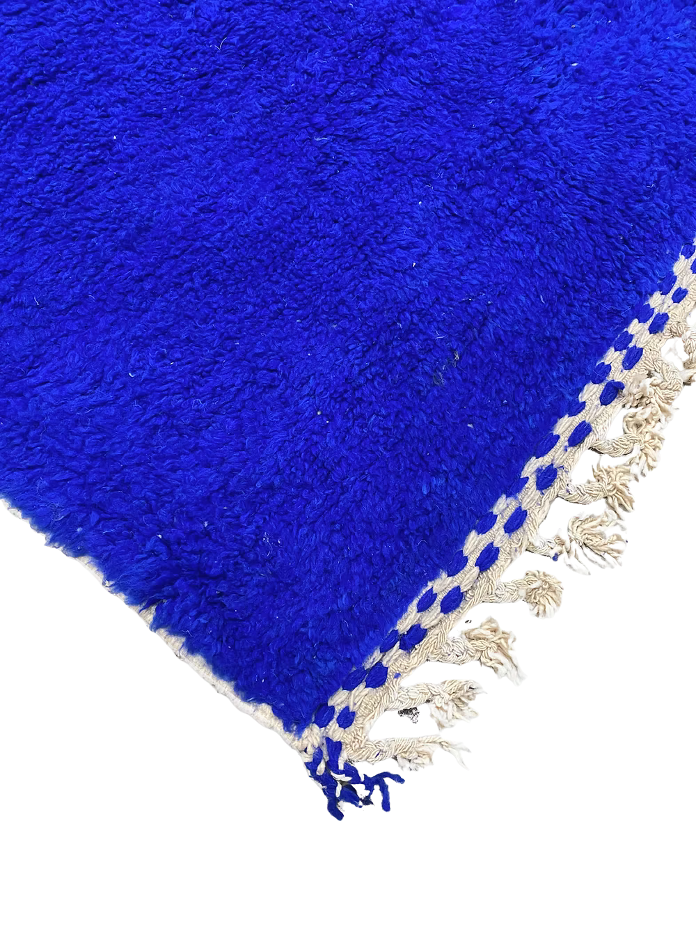 Majorelle Blue Beni Ourain Rug – Handwoven Moroccan Wool Masterpiece 340x247cm