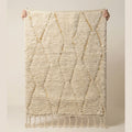 Warm Cream & Honey Diamond Wool Rug 250 x 150 cm