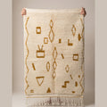 Ochre Symbols Beni Ourain Wool Rug  150x100 cm