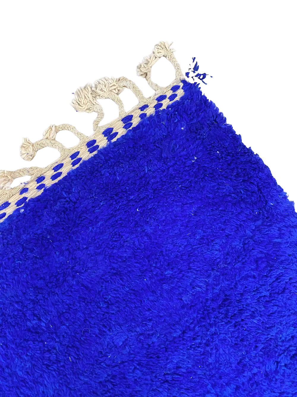 Majorelle Blue Beni Ourain Rug – Handwoven Moroccan Wool Masterpiece 340x247cm