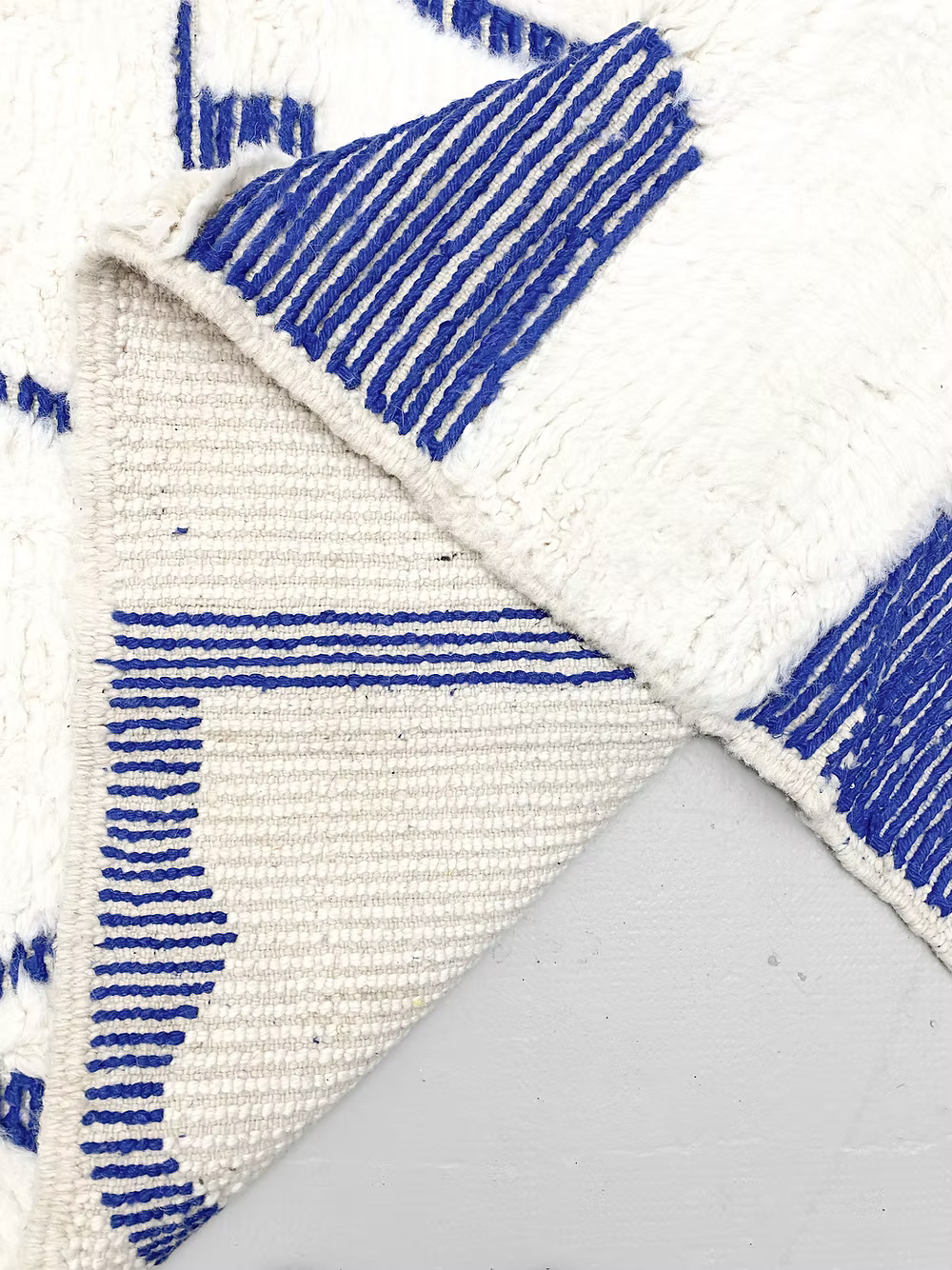 The Azure Modernist Beni Ourain Masterpiece – Custom Made Beni Ourain Wool Rug