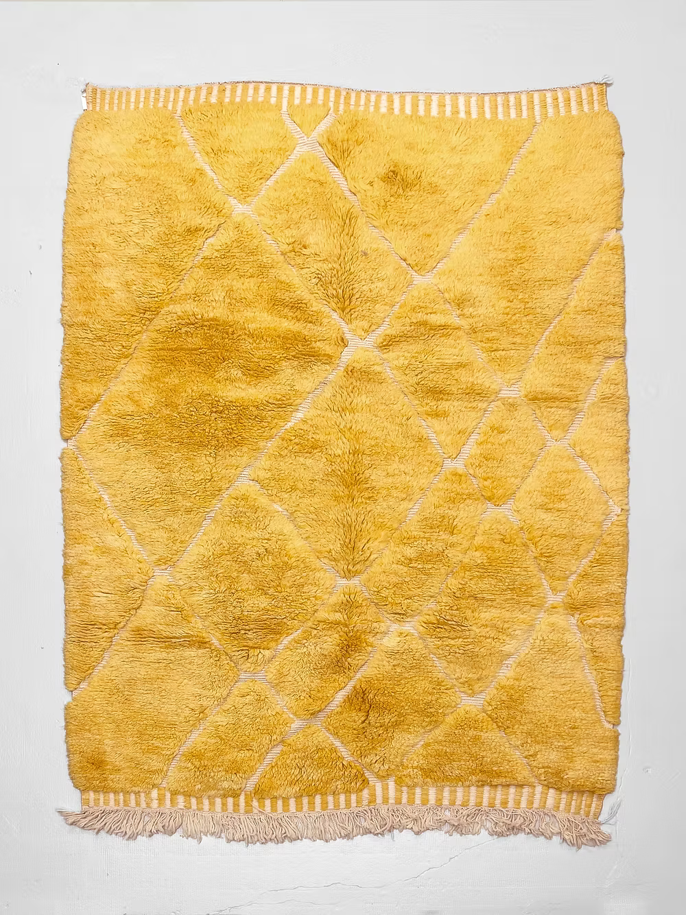 Saffron Diamond Relief Beni Ourain Masterwork – Custom Made Beni Ourain Wool Rug