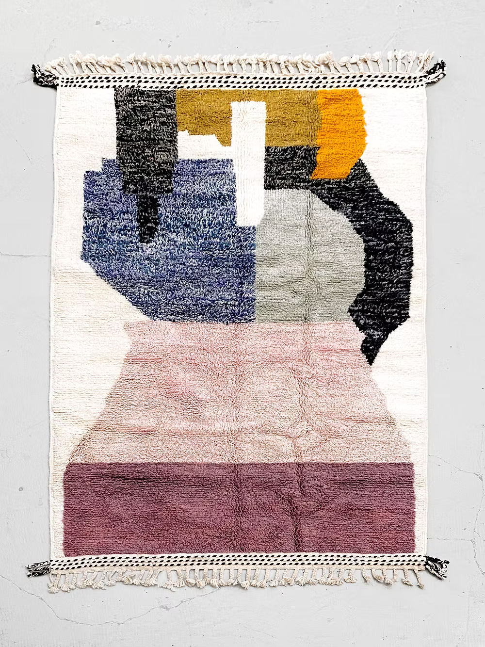 The Cobalt Abstraction  Custom-Made Azilal Wool Rug