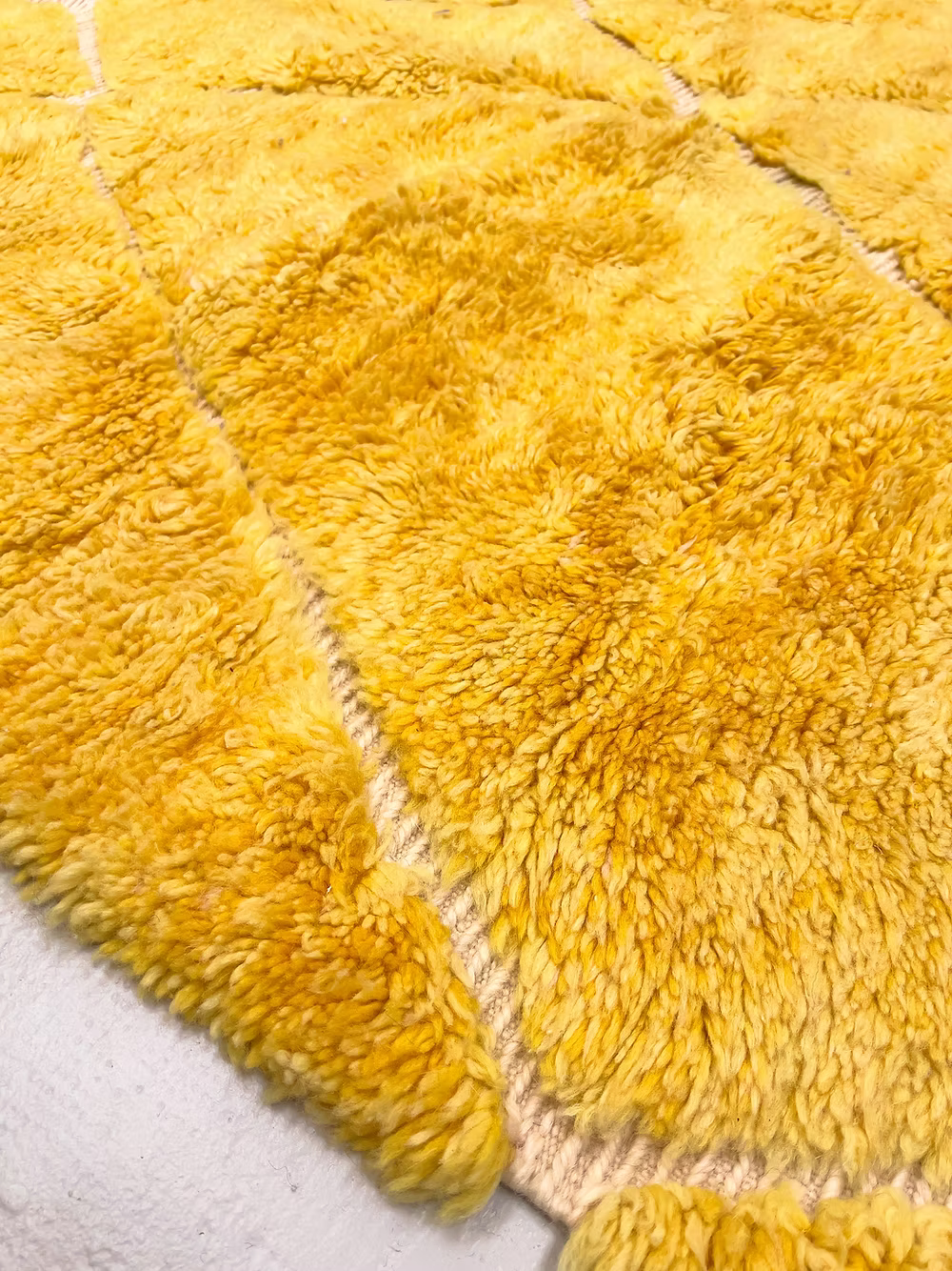 Saffron Diamond Relief Beni Ourain Masterwork – Custom Made Beni Ourain Wool Rug