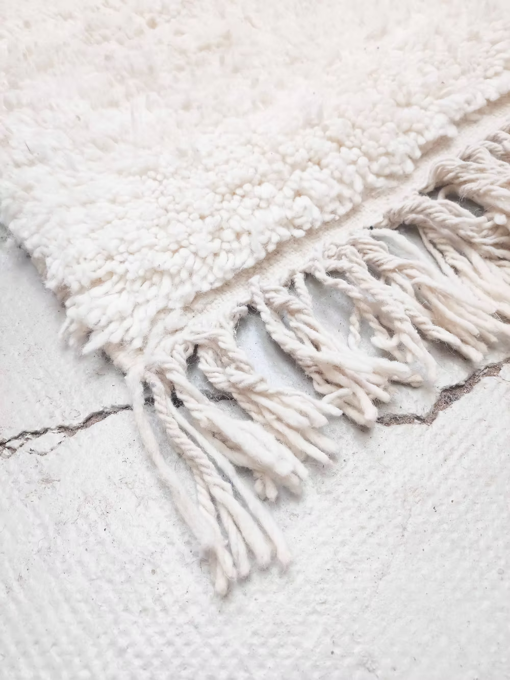 Minimalist Cobalt Stripe Custom-Made Beni Ourain Wool Rug