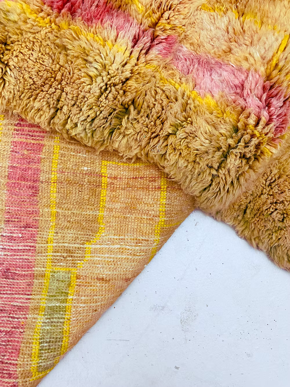 Saffron Sunset Shaggy - Custom - Made Azilal Wool Rug