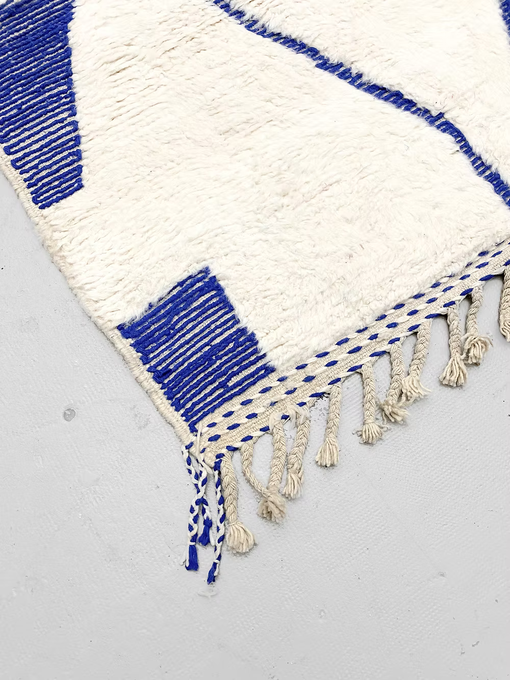 The Azure Modernist Beni Ourain Masterpiece – Custom Made Beni Ourain Wool Rug