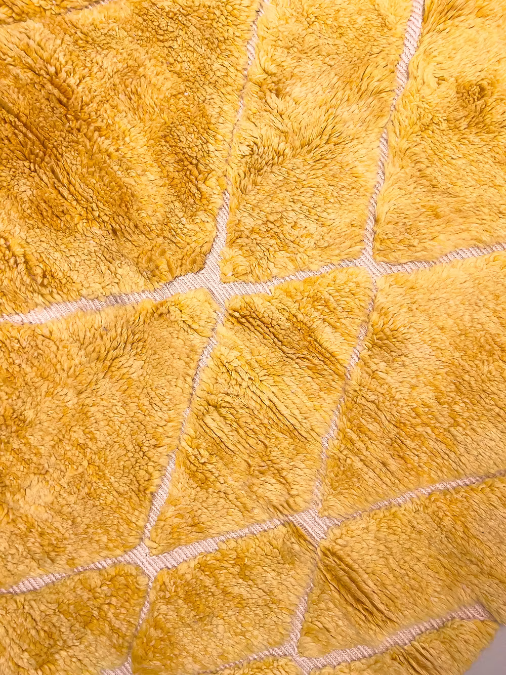 Saffron Diamond Relief Beni Ourain Masterwork – Custom Made Beni Ourain Wool Rug