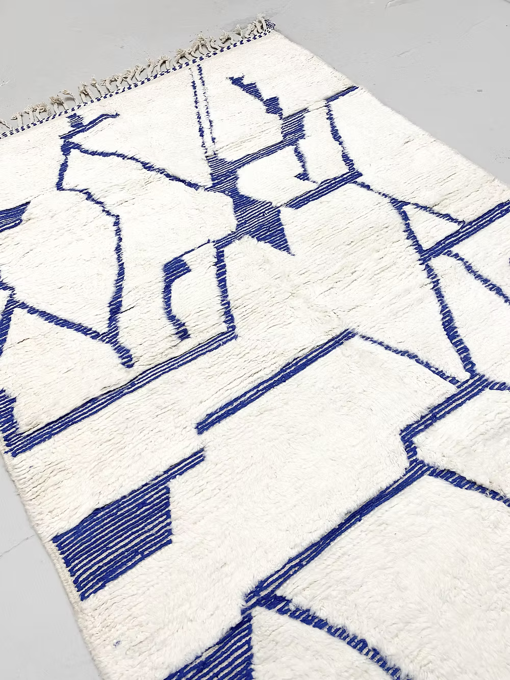 The Azure Modernist Beni Ourain Masterpiece – Custom Made Beni Ourain Wool Rug