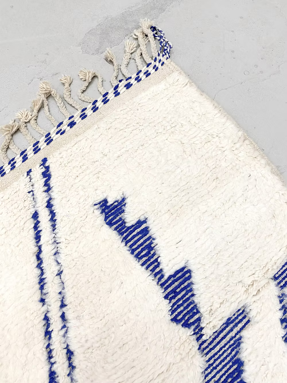 The Azure Modernist Beni Ourain Masterpiece – Custom Made Beni Ourain Wool Rug