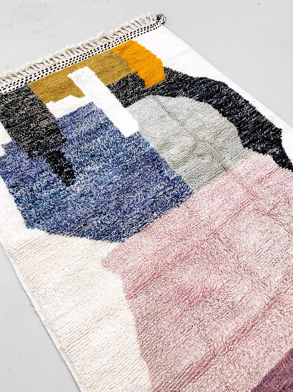 The Cobalt Abstraction  Custom-Made Azilal Wool Rug