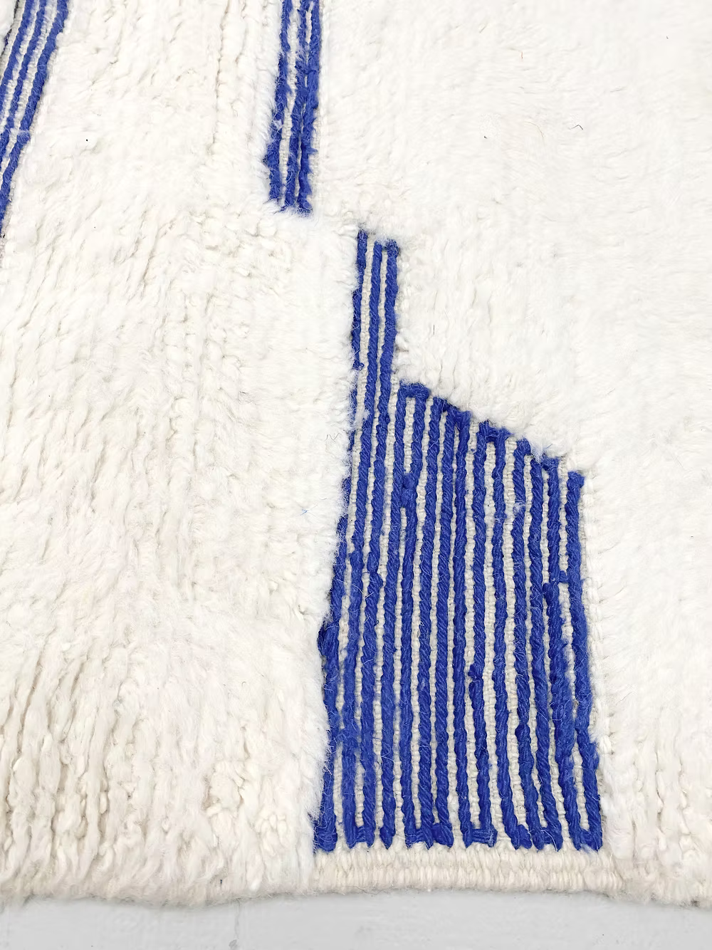 The Azure Modernist Beni Ourain Masterpiece – Custom Made Beni Ourain Wool Rug