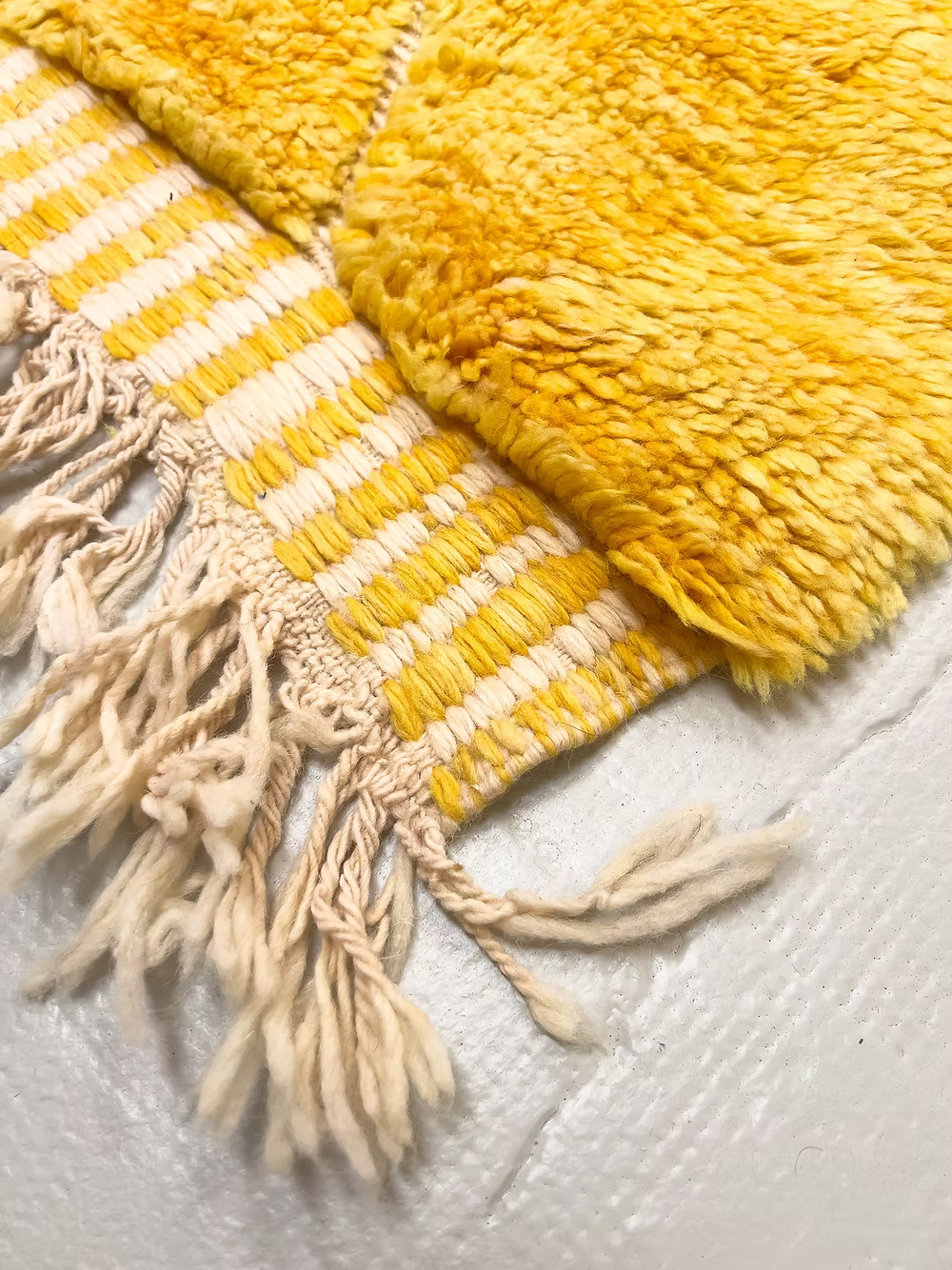 Saffron Diamond Relief Beni Ourain Masterwork – Custom Made Beni Ourain Wool Rug