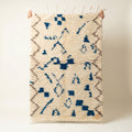 Blue Motifs Azilal Berber Rug 150 x 100 cm