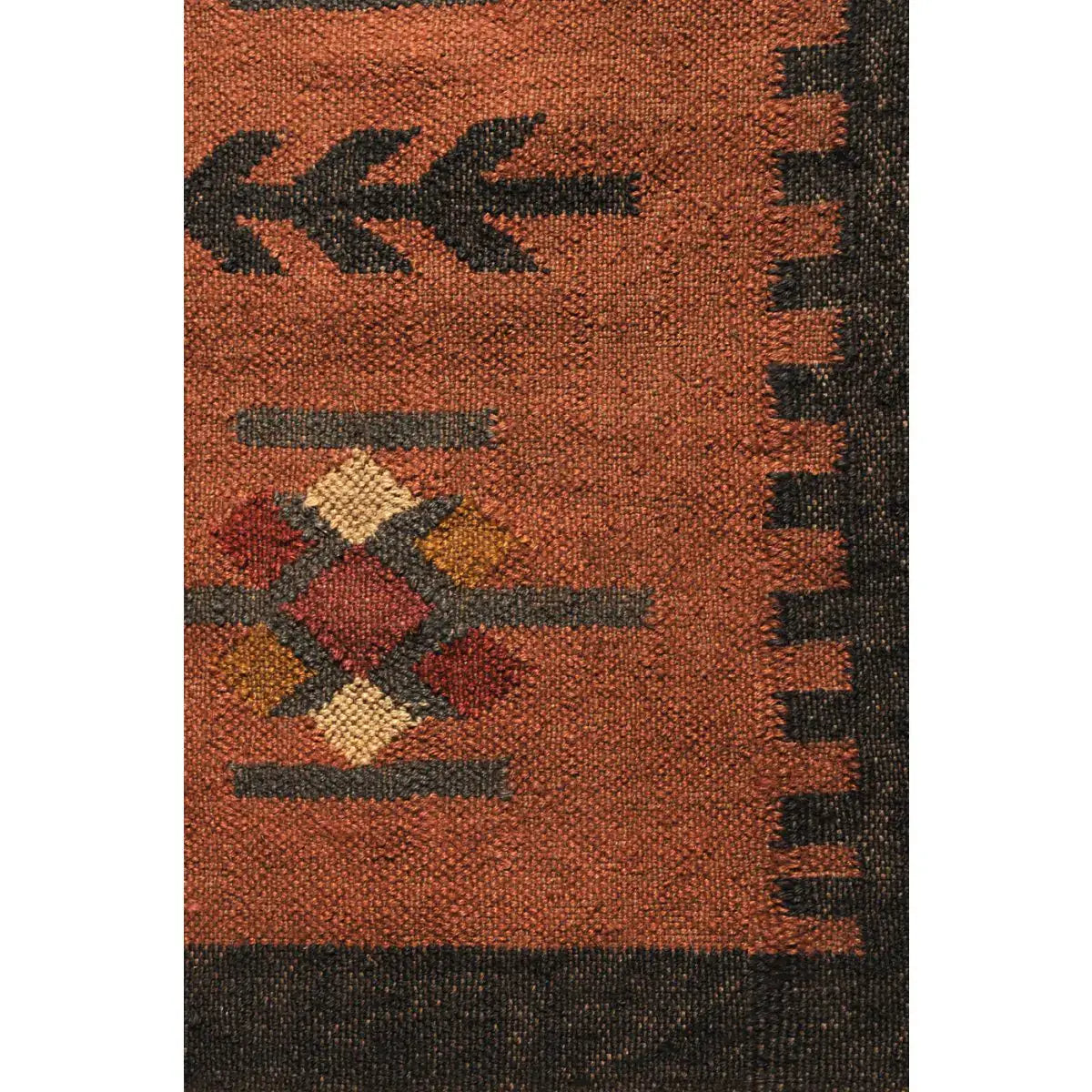 Ottoman Kilim Rug Wool and Jute Izmir Pattern