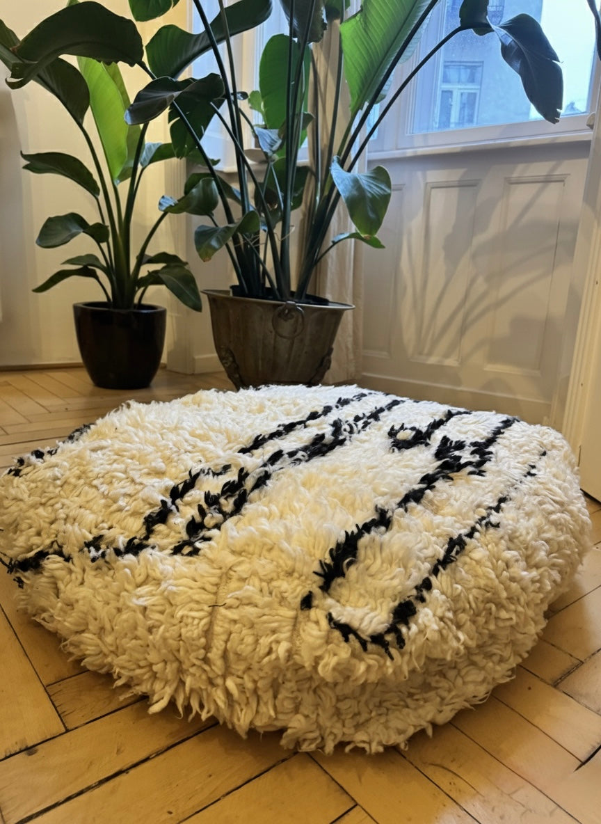 "Cloud Peak" Upcycled Vintage Beni Ourain Pouf