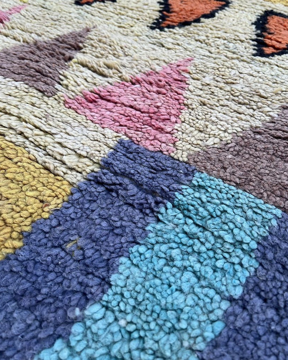 Vibrant Tribal Yellow Boujad Wool Rug  250x150
