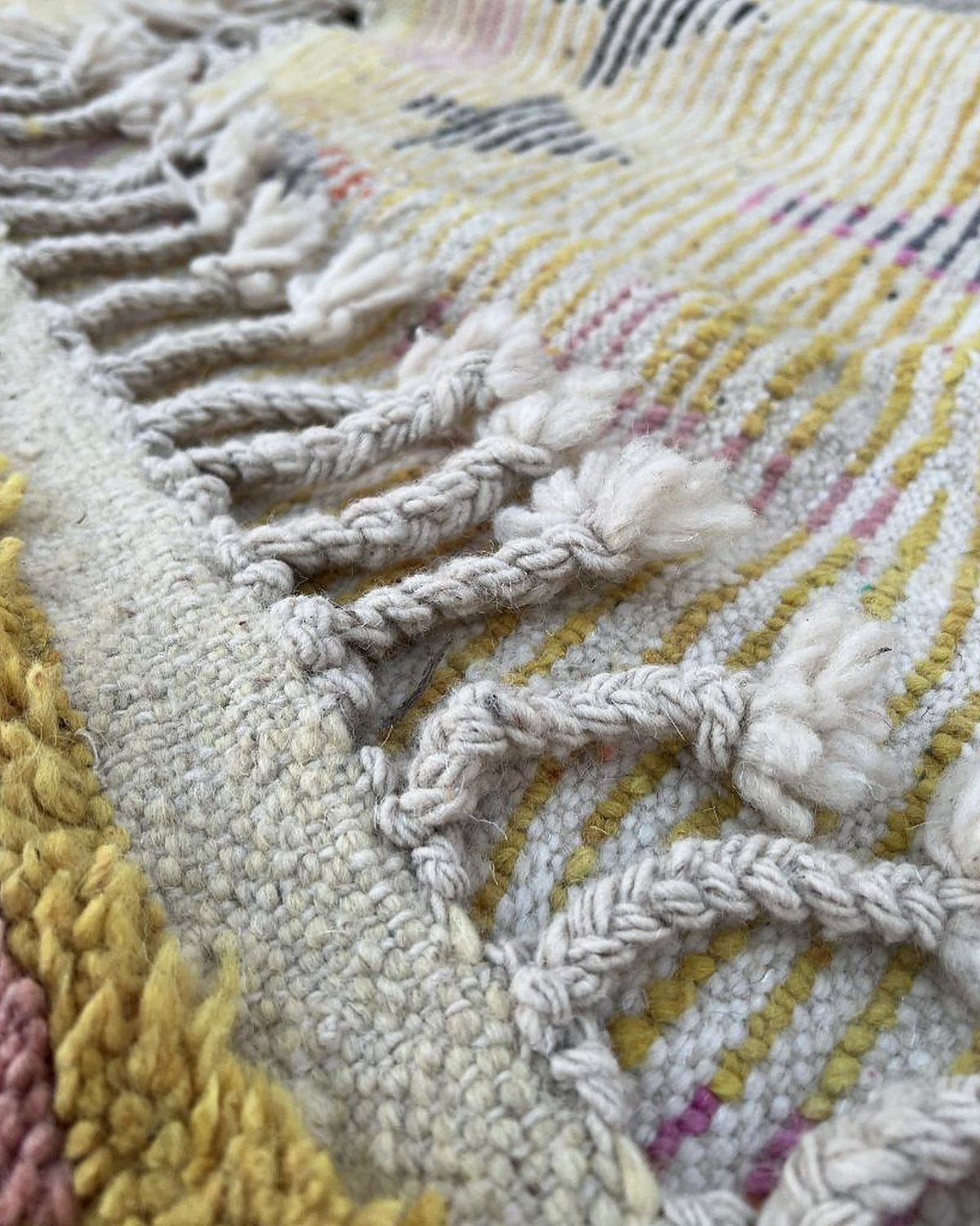 Vibrant Tribal Yellow Boujad Wool Rug  250x150