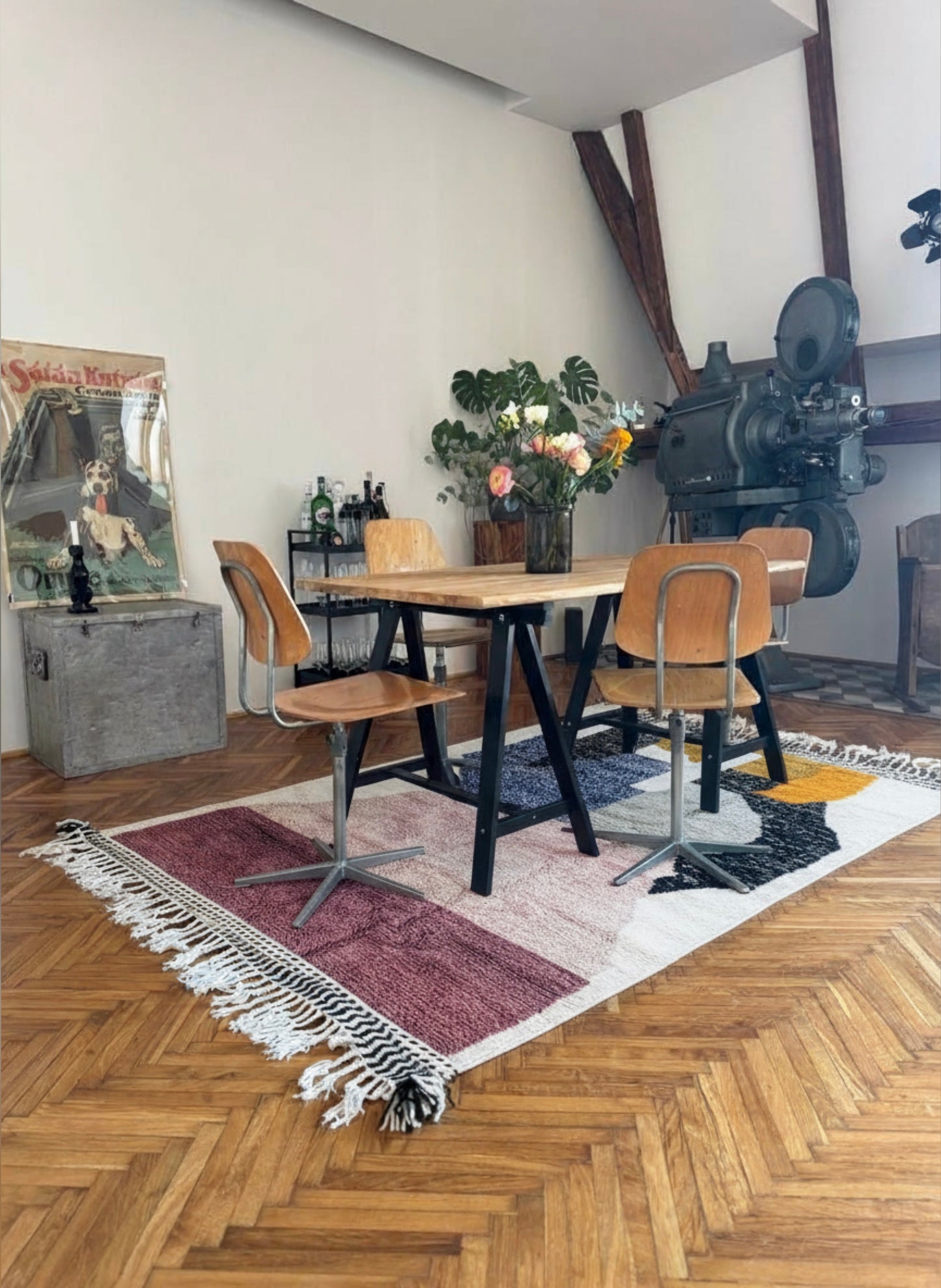 The Cobalt Abstraction  Custom-Made Azilal Wool Rug