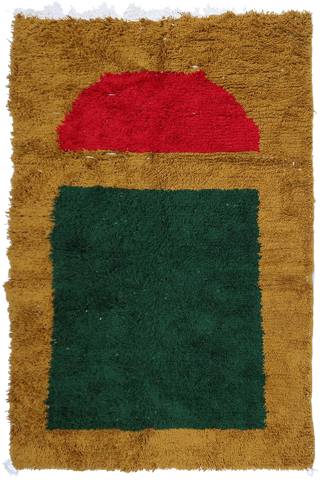 Minimalist Color Block – Azilal Wool Rug 246 x 152 cm