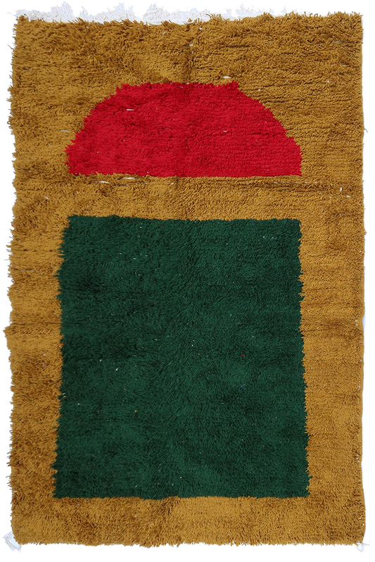 Minimalist Color Block – Azilal Wool Rug 246 x 152 cm