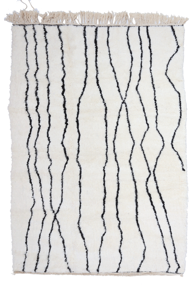 Rhythmic Waves Beni Ourain Wool Rug 243 x 164cm