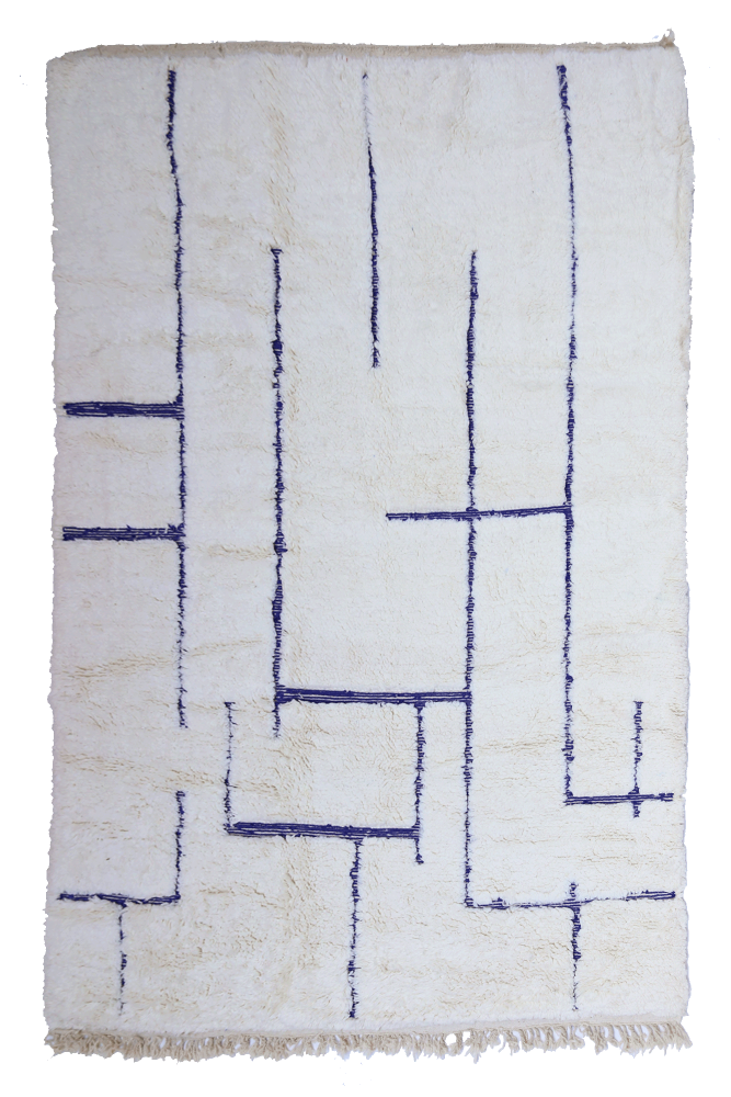 Beni Ourain Wool Rug – Minimalist Moroccan Elegance 295 x 213cm