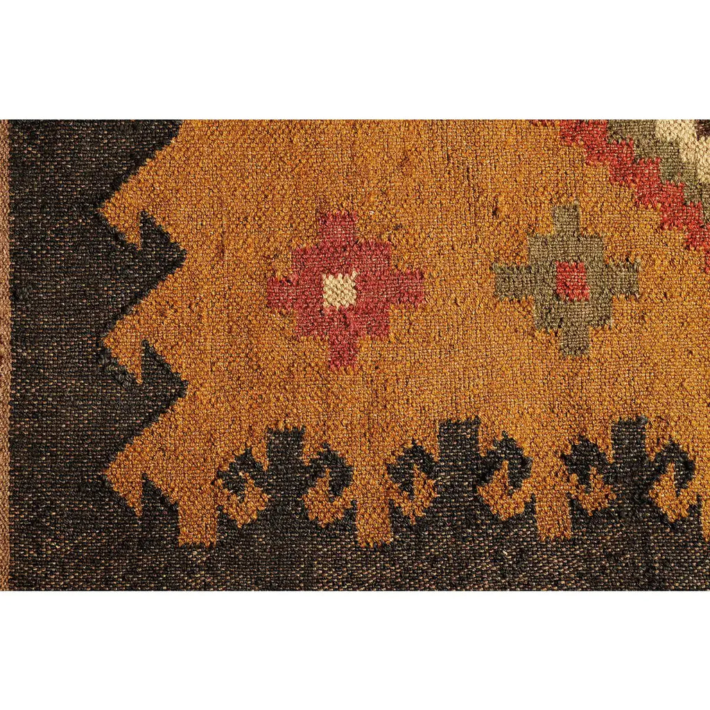 Kilim Ottoman Wool and Jute Ankara Pattern