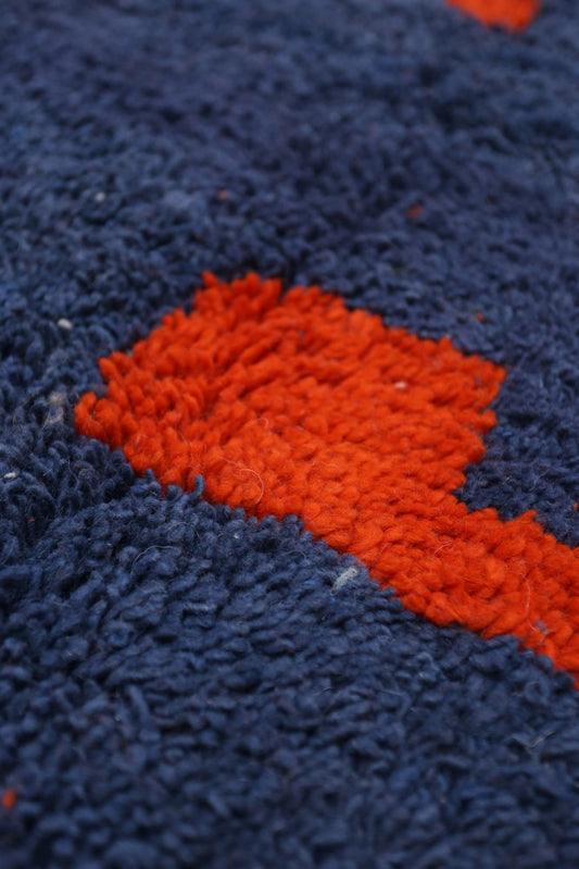 Blue & Orange Abstract Azilal Rug 260 x 171 cm