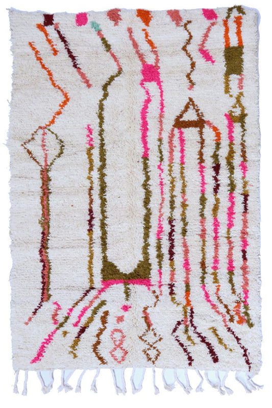 Pink & Olive Lines 241×147 cm