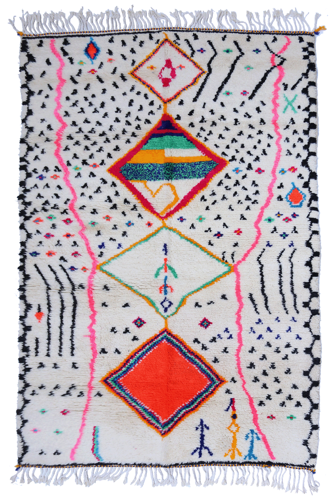 Azilal Joyful Collection – Festival Diamond Moroccan Wool Rug 243 x 154cm