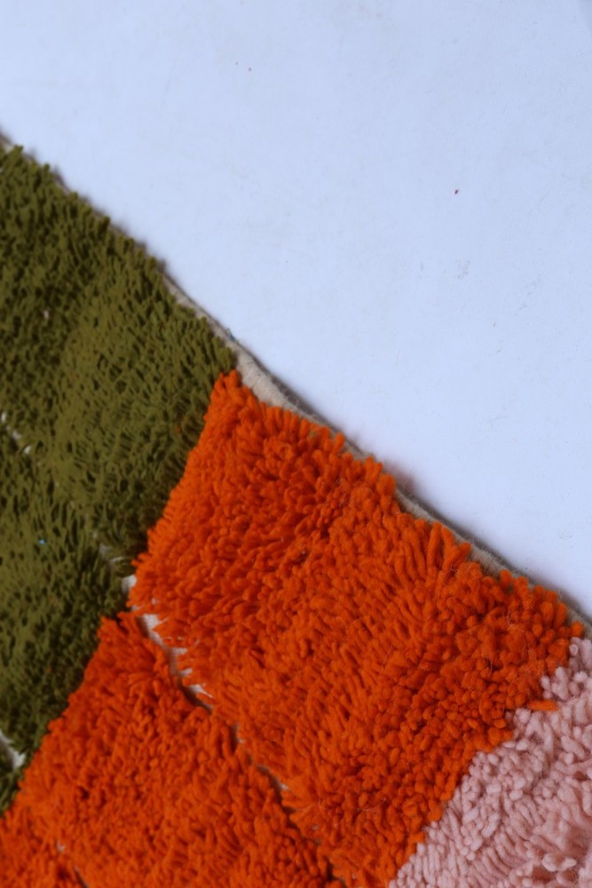 Olive & Tangerine Block – Azilal Wool Rug 272 x 149cm