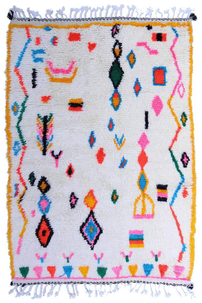 Joyful Collection – Handwoven Moroccan Azilal Wool Rug 190 x 145cm