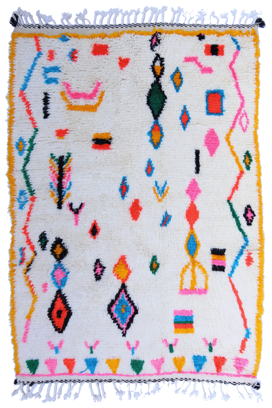 Joyful Collection – Handwoven Moroccan Azilal Wool Rug 190 x 145cm