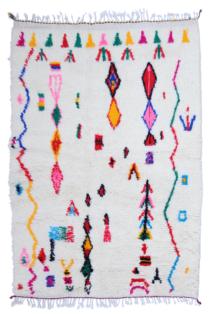 Joyful Collection – Handwoven Moroccan Azilal Wool Rug 202 x 150cm