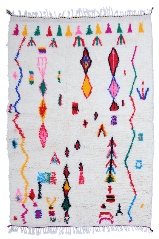 Joyful Collection – Handwoven Moroccan Azilal Wool Rug 202 x 150cm