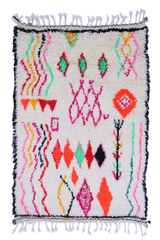 Azilal Joyful Collection – Wild Harmony Moroccan Wool Rug 148 x 105cm