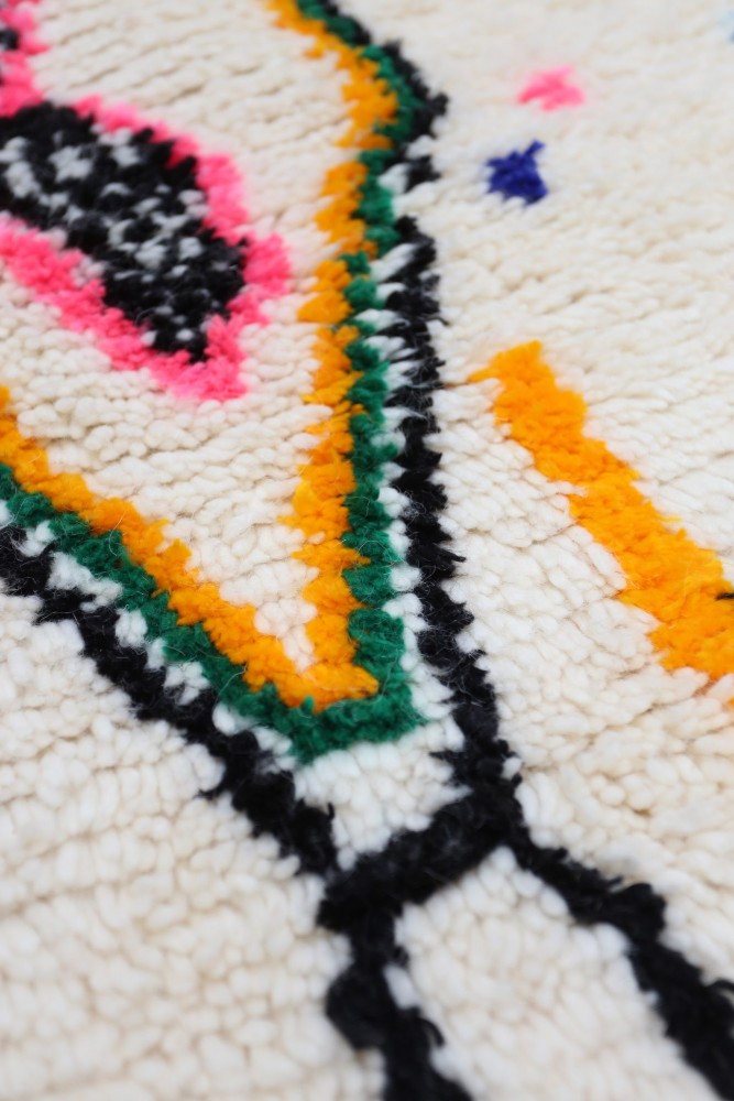 Joyful Collection – Colorful Moroccan Azilal Wool Rug  235 x 173 cm