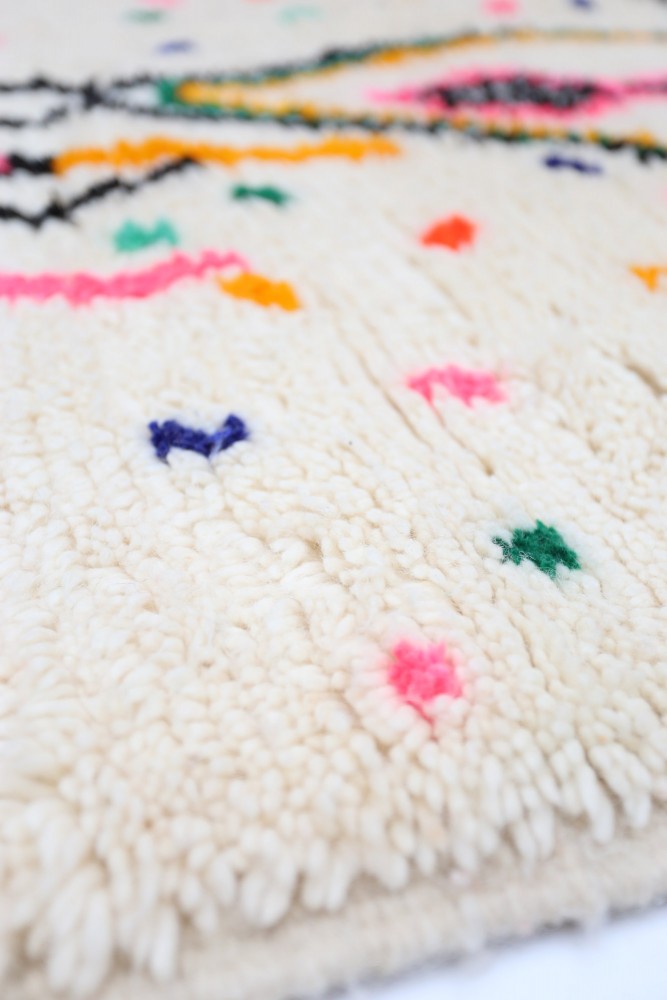 Joyful Collection – Colorful Moroccan Azilal Wool Rug  235 x 173 cm