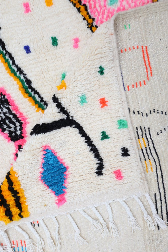 Joyful Collection – Colorful Moroccan Azilal Wool Rug  235 x 173 cm