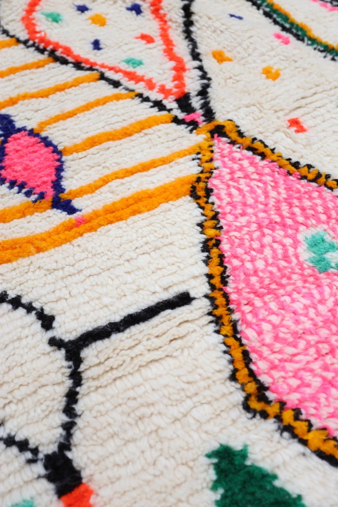 Joyful Collection – Colorful Moroccan Azilal Wool Rug  235 x 173 cm